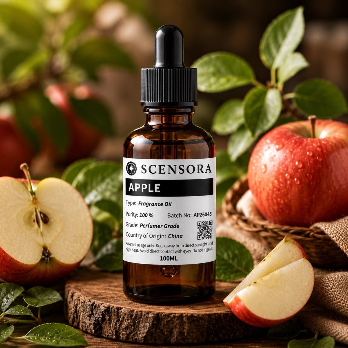 Scensora Apple fragrance oil, perfumer-grade, 100ml to 5kg