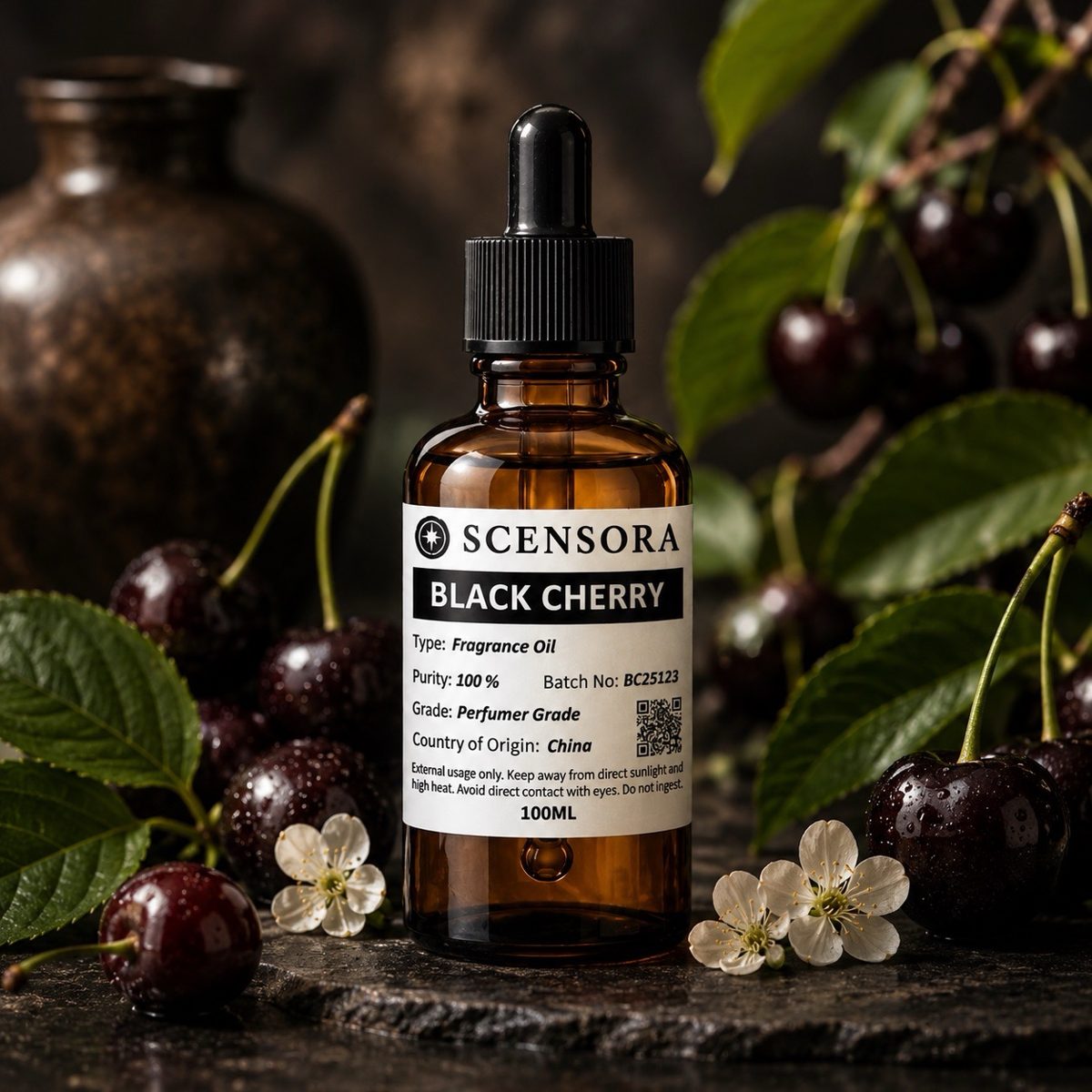 Scensora Black Cherry fragrance oil, perfumer-grade, 100ml to 5kg