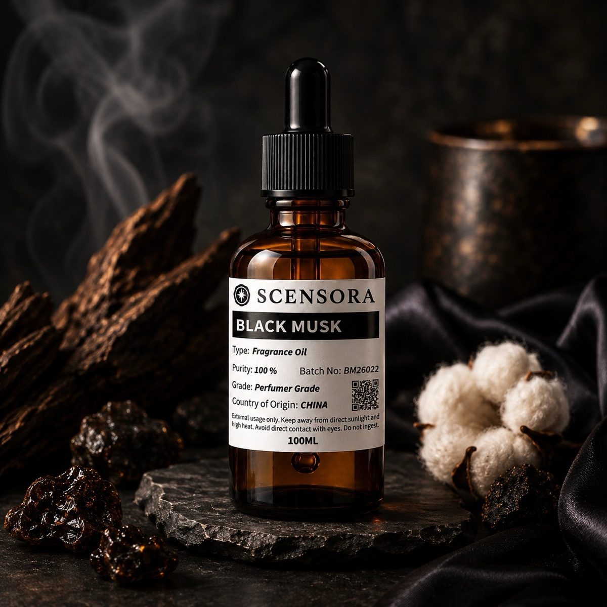 Scensora Black Musk fragrance oil, perfumer-grade, 100ml to 5kg