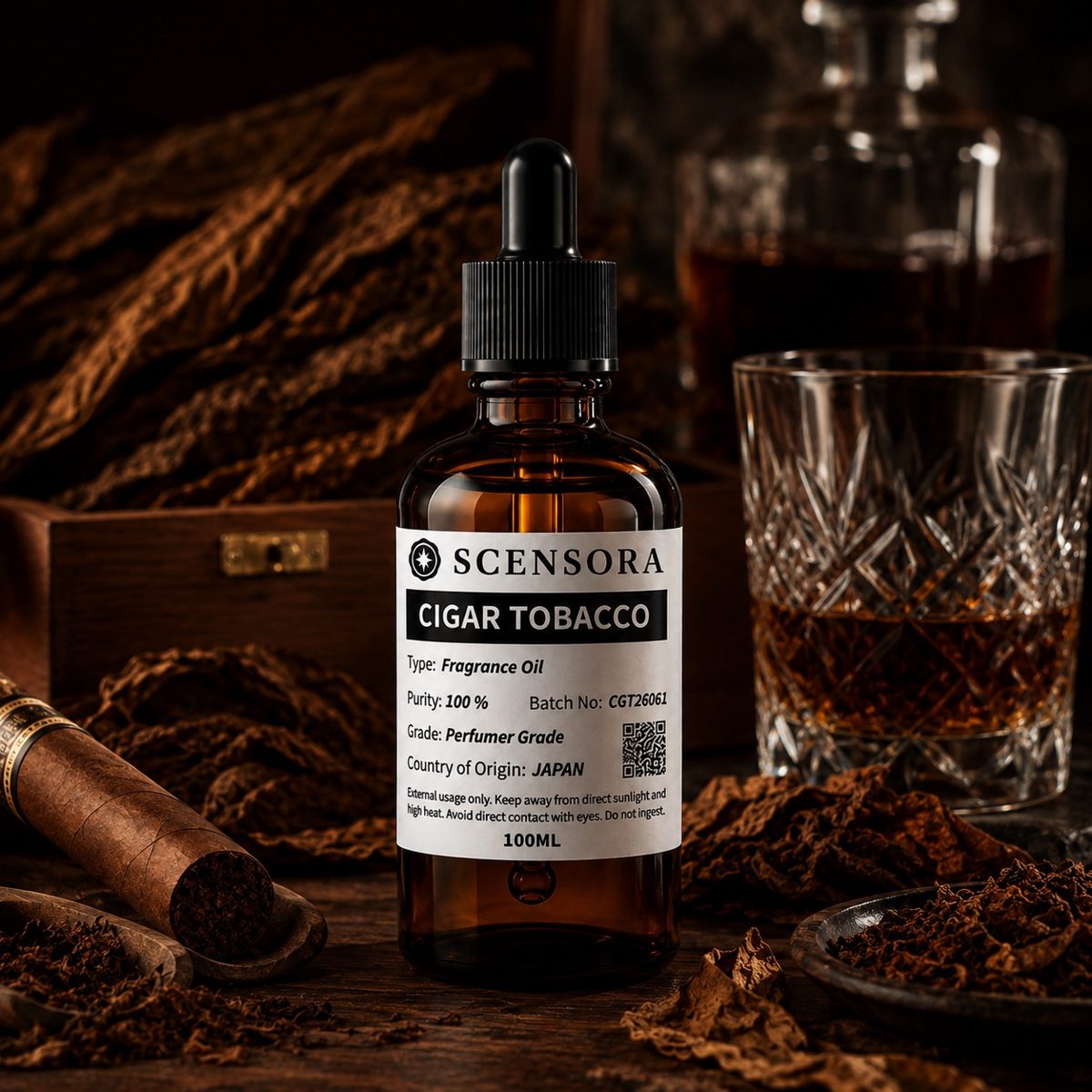 Scensora Cigar Tobacco fragrance oil, perfumer-grade, 100ml to 5kg