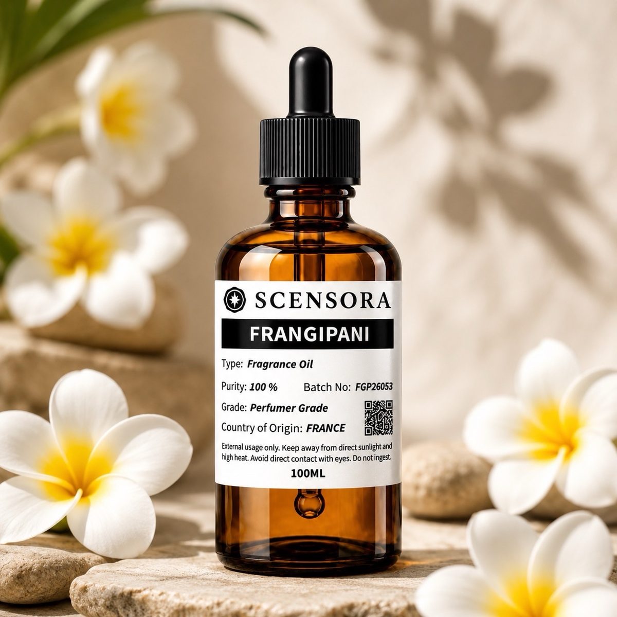 Scensora Frangipani fragrance oil, perfumer-grade, 100ml to 5kg