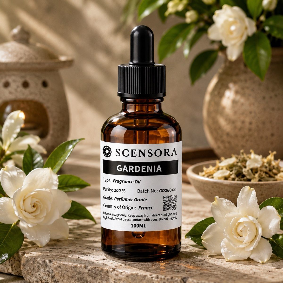 Scensora Gardenia fragrance oil, perfumer-grade, 100ml to 5kg