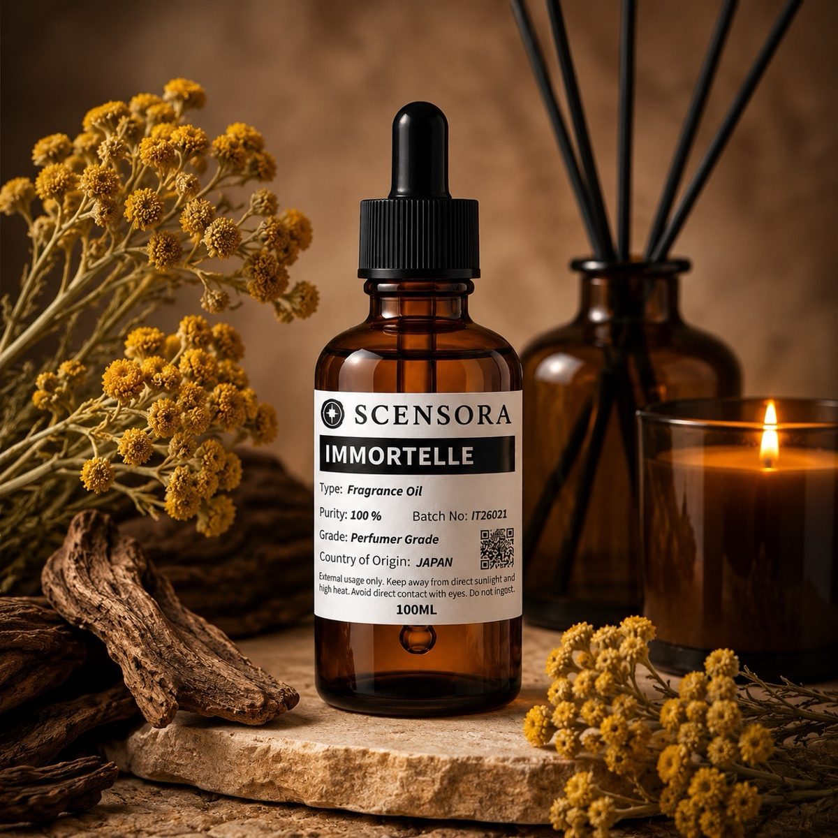 Scensora Immortelle fragrance oil, perfumer-grade, 100ml to 5kg