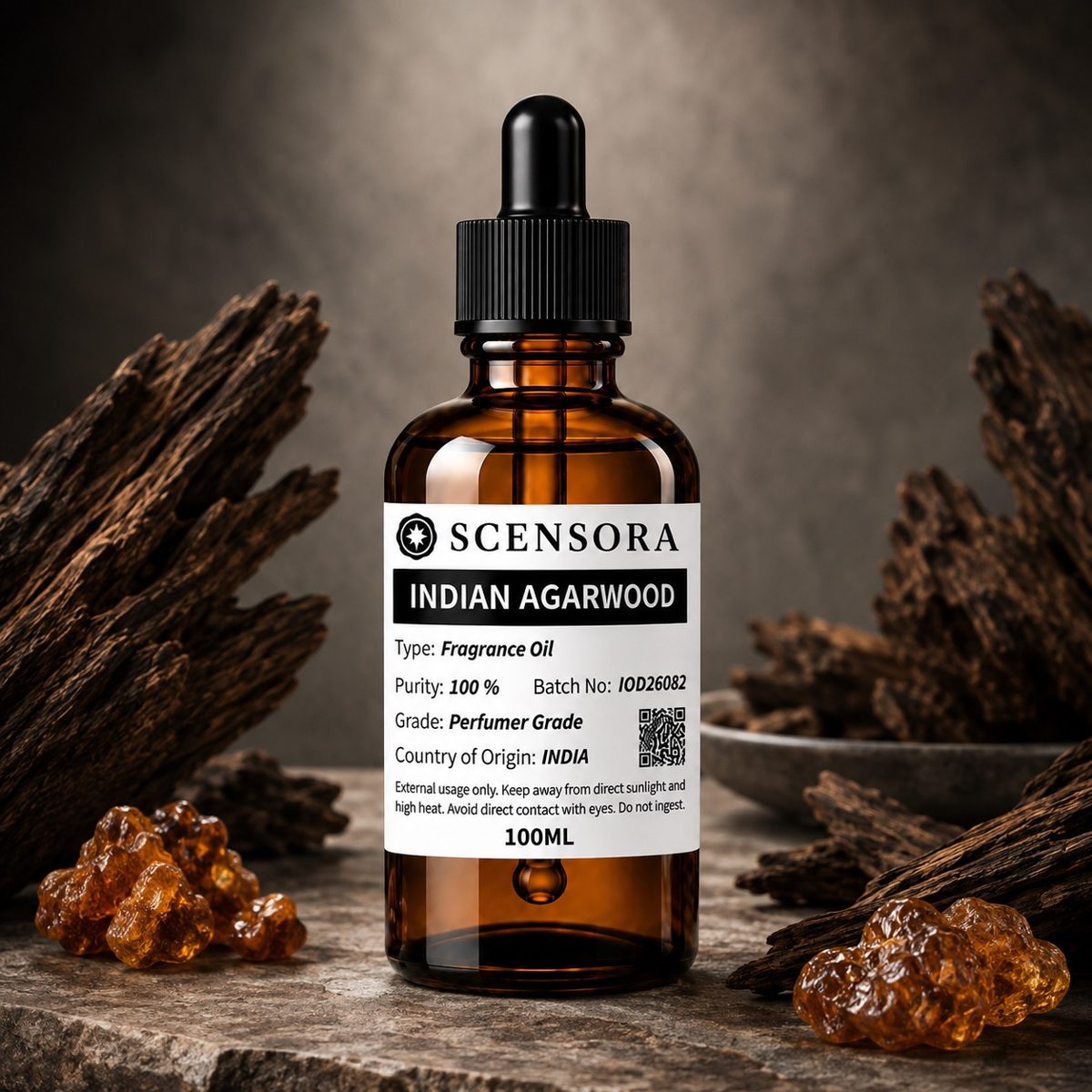 Scensora Indian Agarwood fragrance oil, perfumer-grade, 100ml to 5kg