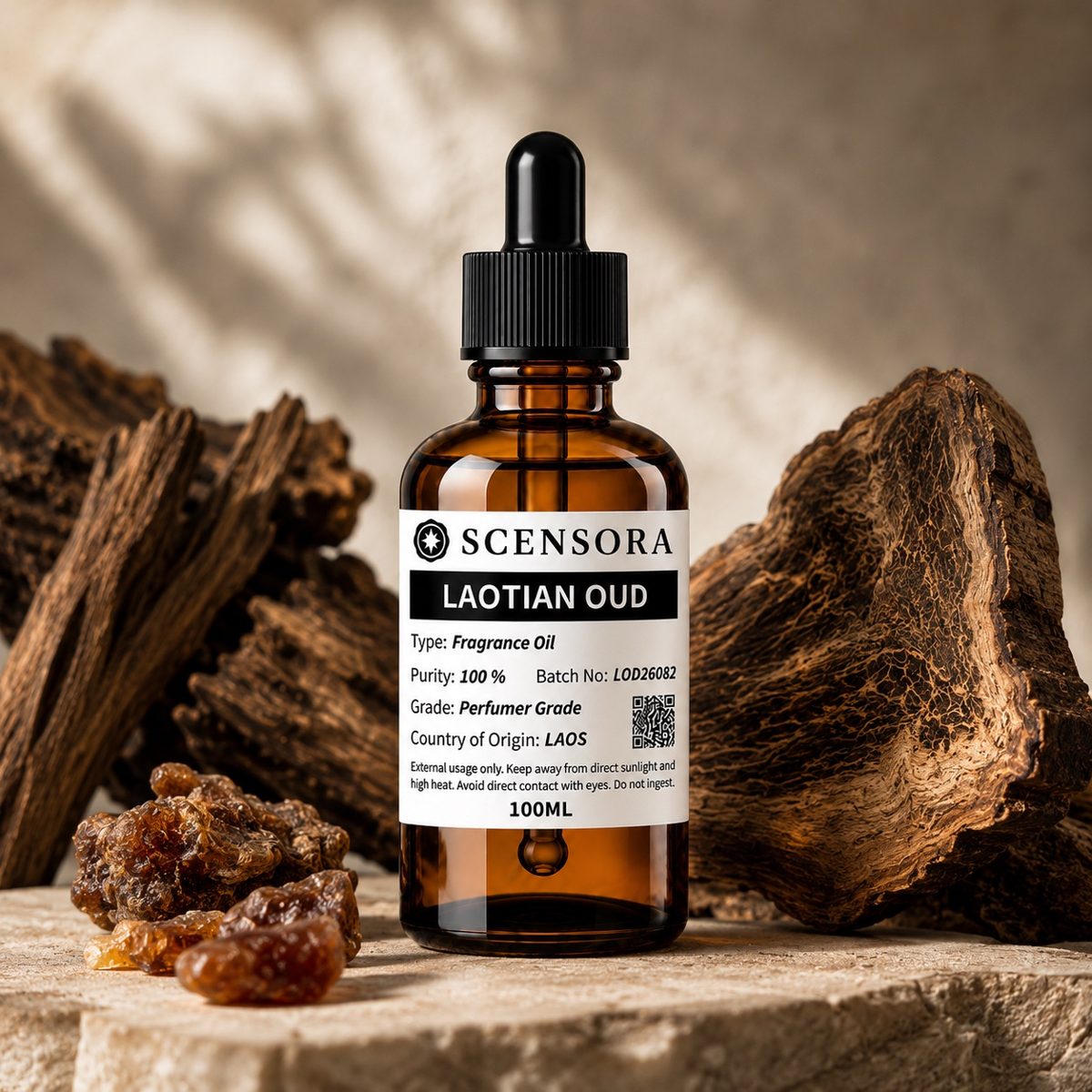 Scensora Laotian Oud fragrance oil, perfumer-grade, 100ml to 5kg