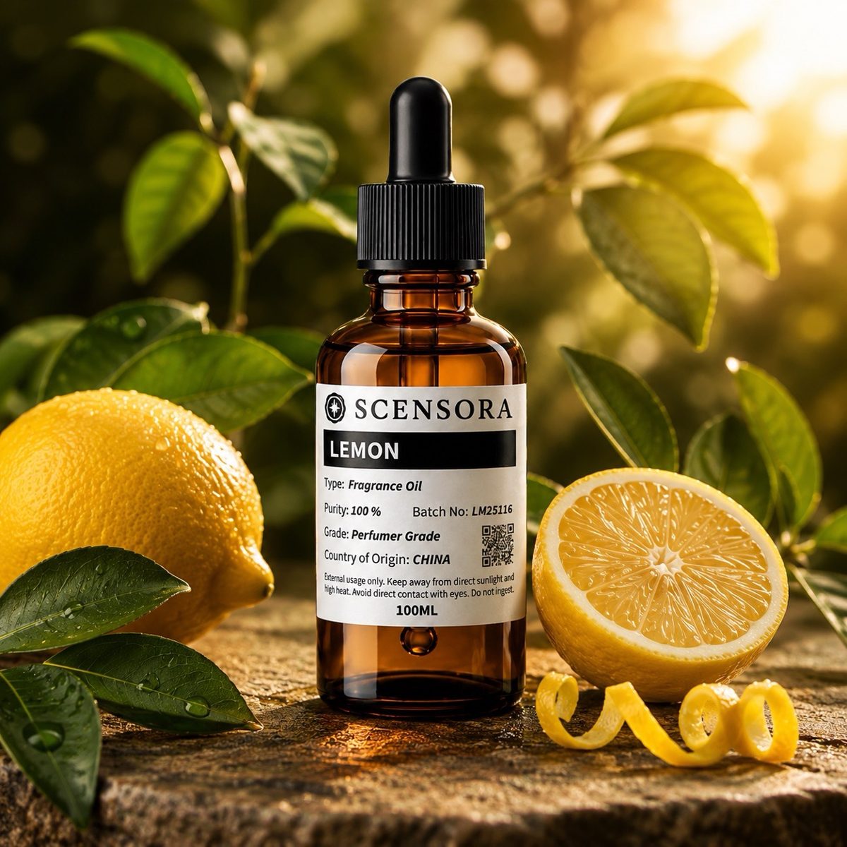 Scensora Lemon fragrance oil, perfumer-grade, 100ml to 5kg