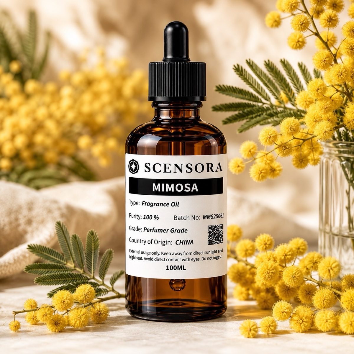 Scensora Mimosa fragrance oil, perfumer-grade, 100ml to 5kg