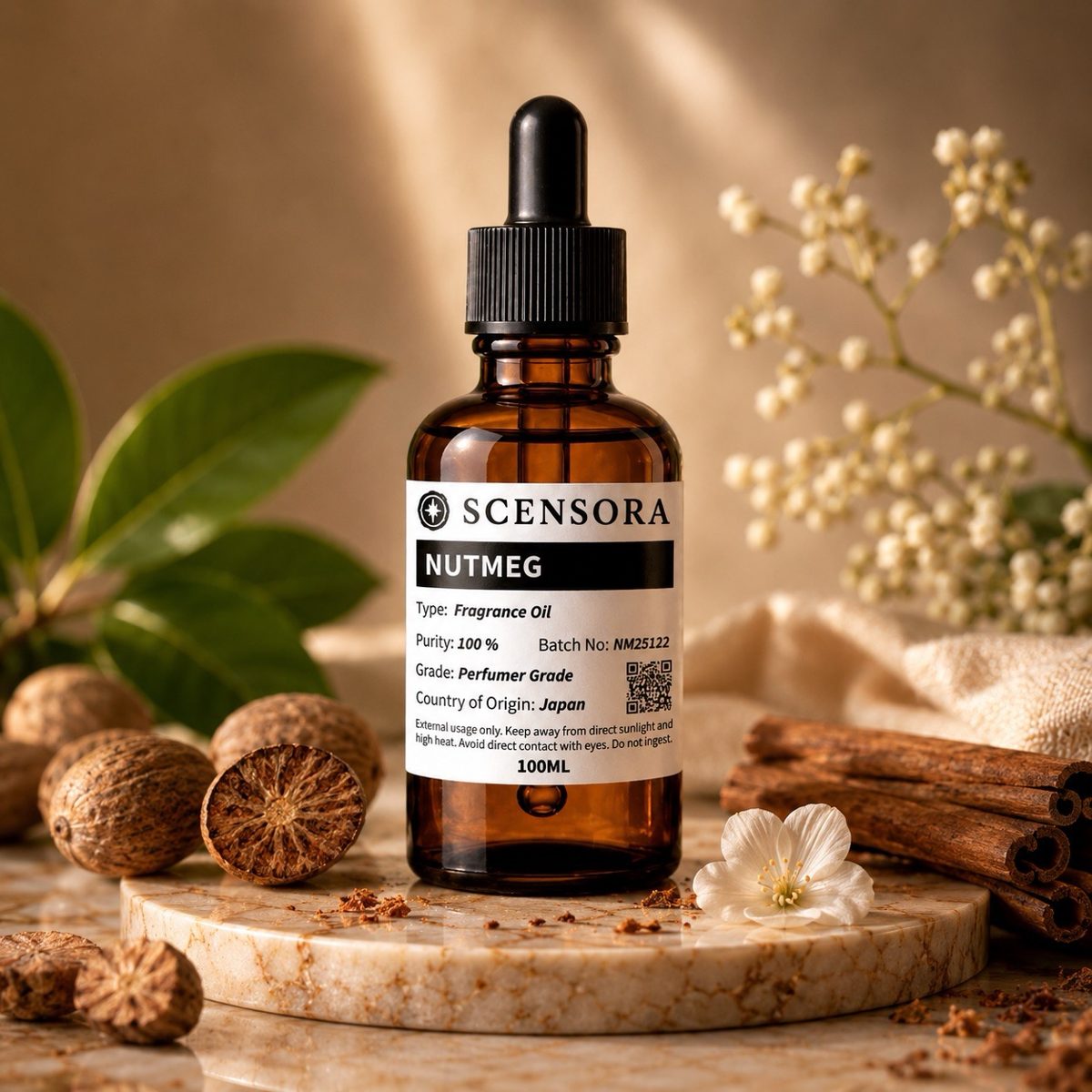 Scensora Nutmeg fragrance oil, perfumer-grade, 100ml to 5kg