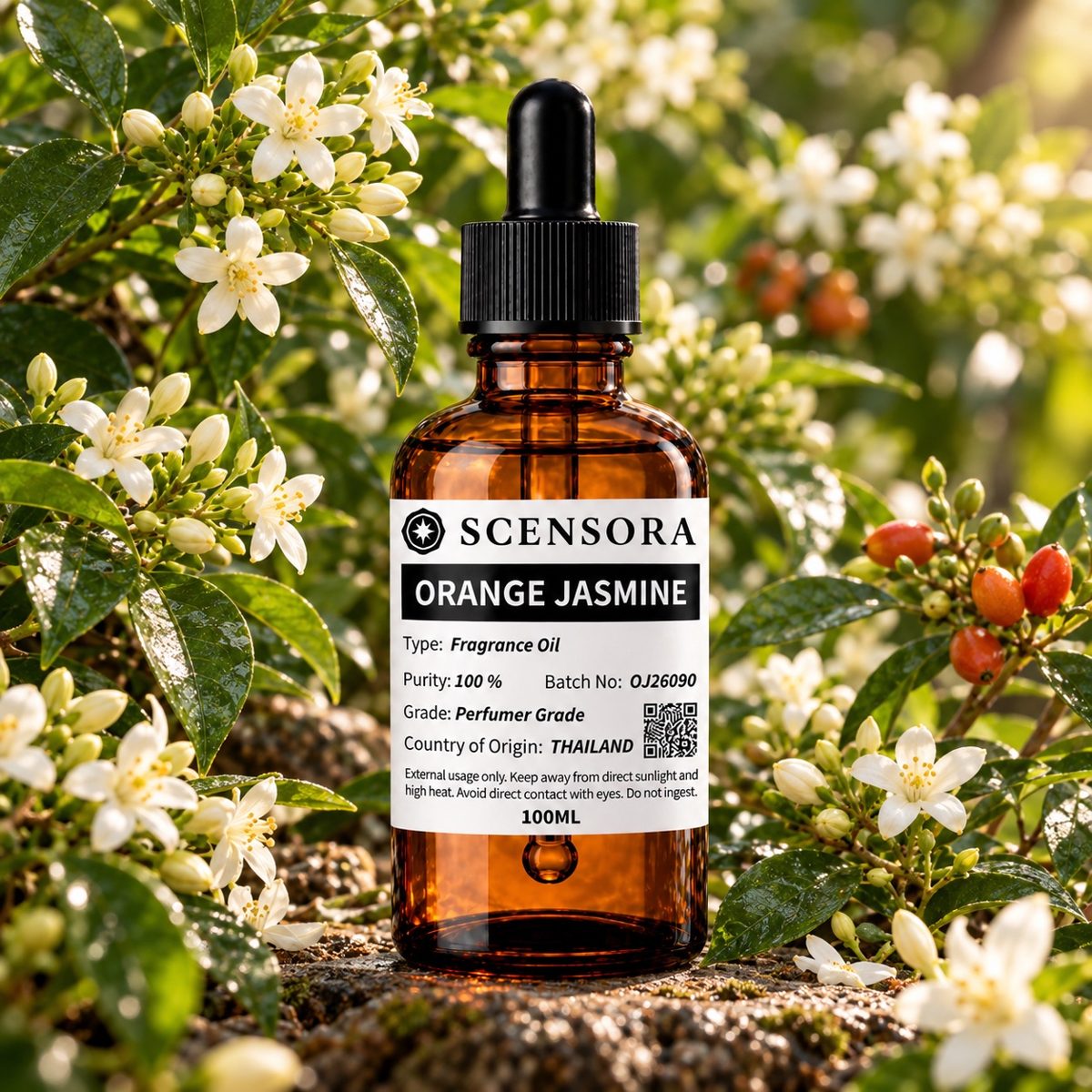 Scensora Orange Jasmine fragrance oil, perfumer-grade, 100ml to 5kg