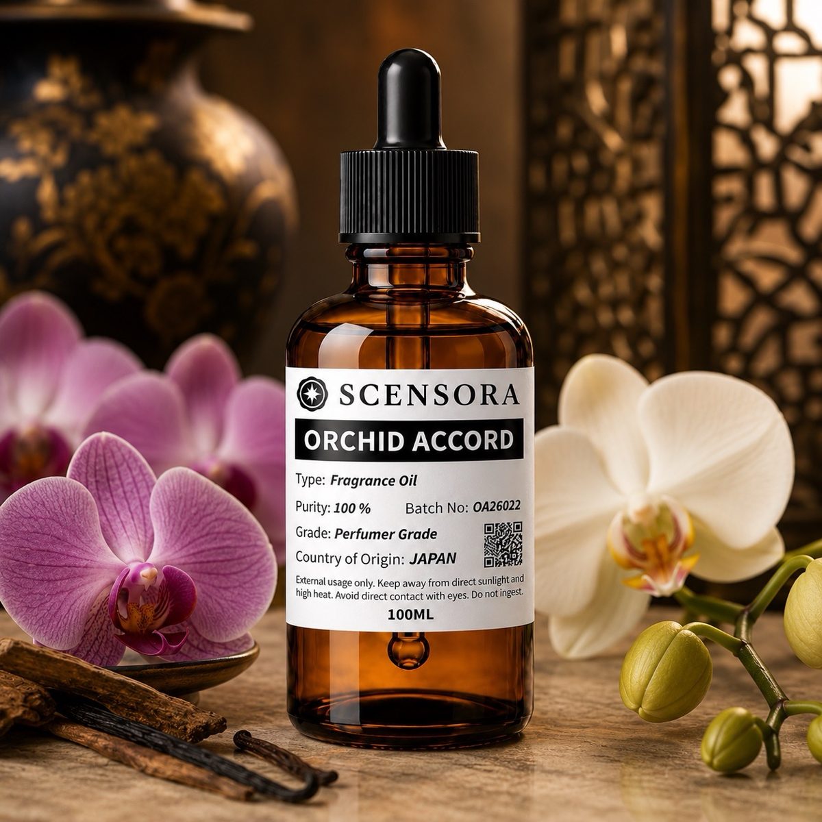Scensora Orchid Accord fragrance oil, perfumer-grade, 100ml to 5kg
