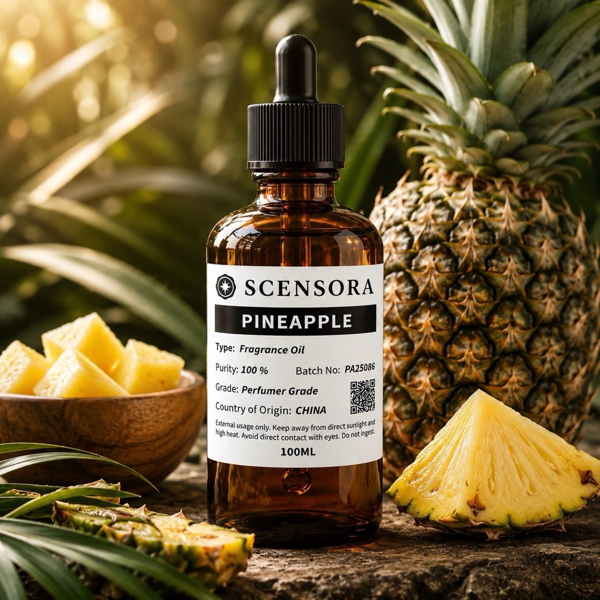 Scensora Pineapple fragrance oil, perfumer-grade, 100ml to 5kg