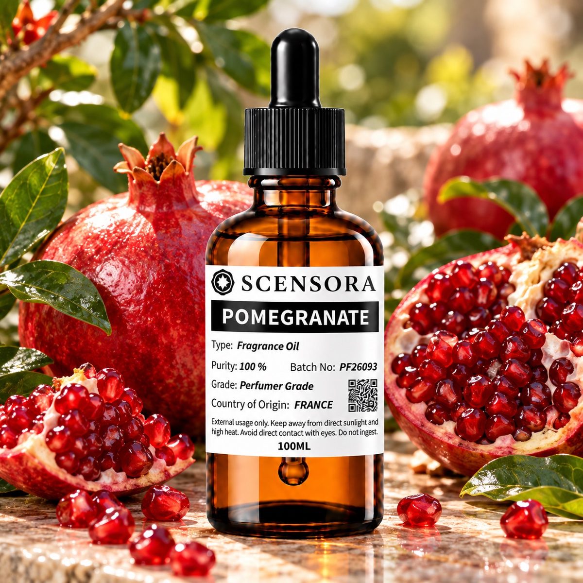Scensora Pomegranate fragrance oil, perfumer-grade, 100ml to 5kg