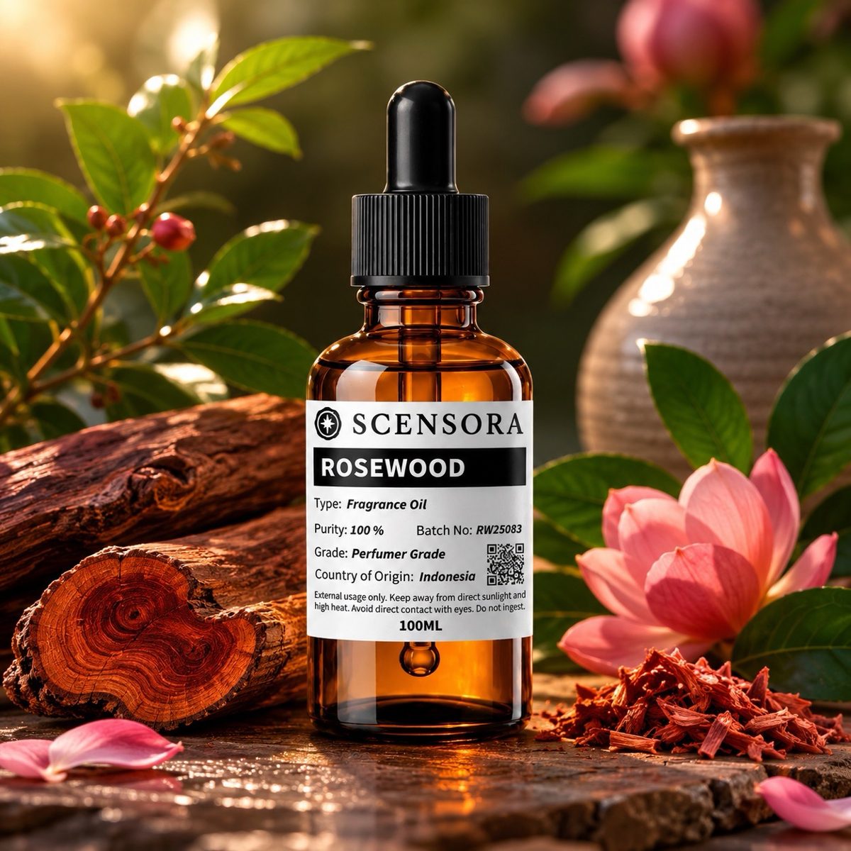 Scensora Rosewood fragrance oil, perfumer-grade, 100ml to 5kg