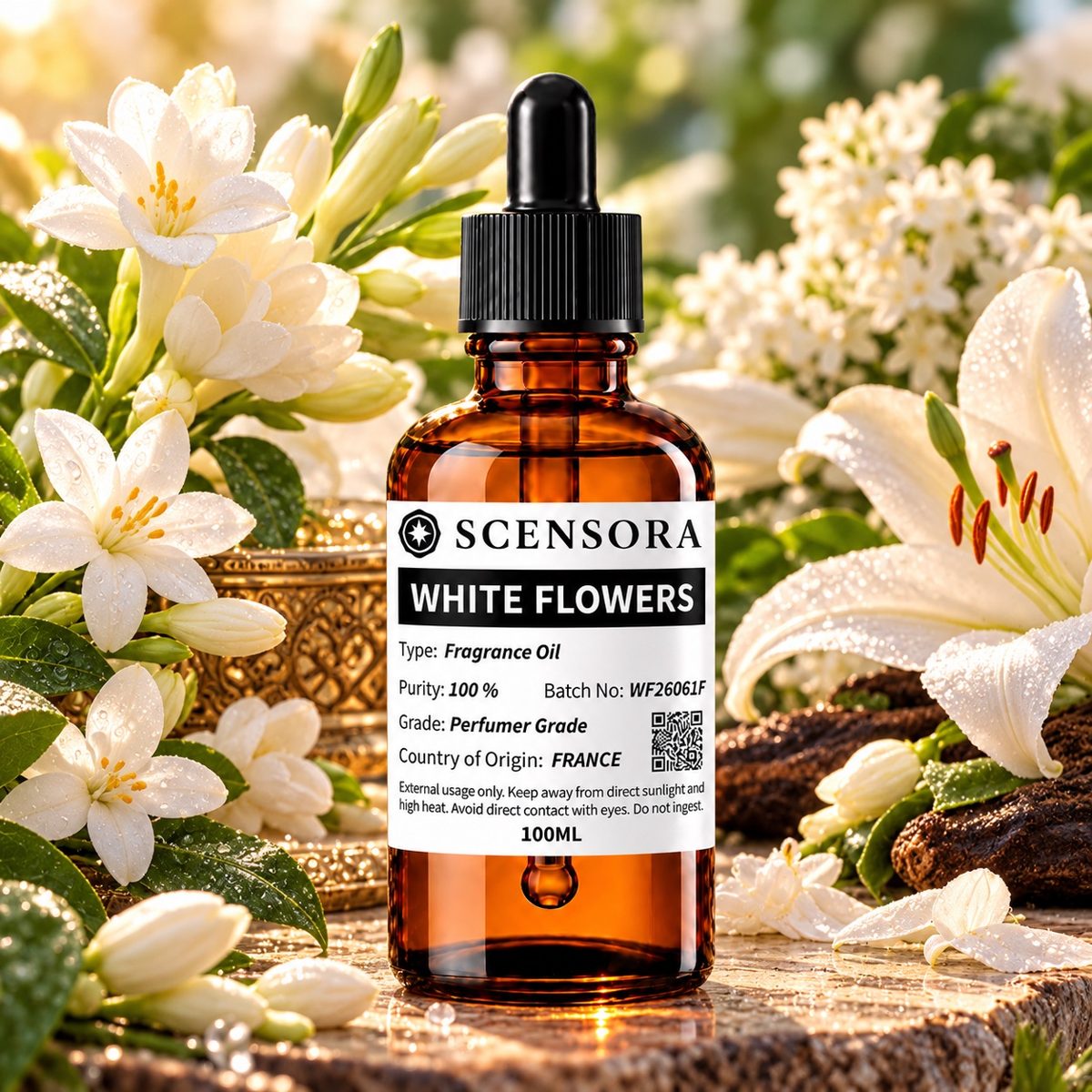 Scensora White Flowers fragrance oil, perfumer-grade, 100ml to 5kg
