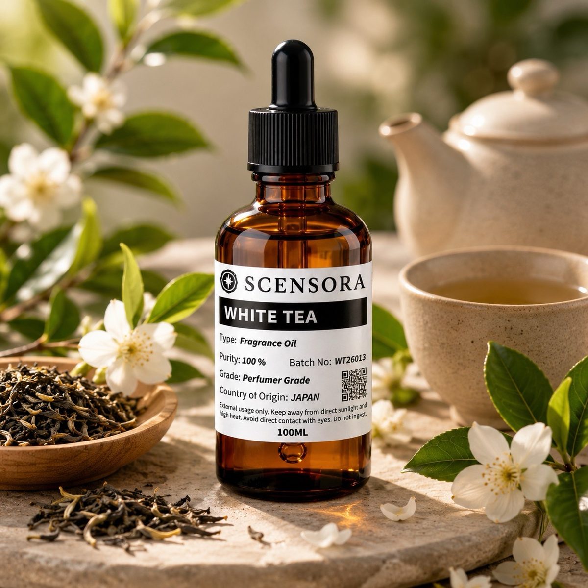 Scensora White Tea fragrance oil, perfumer-grade, 100ml to 5kg